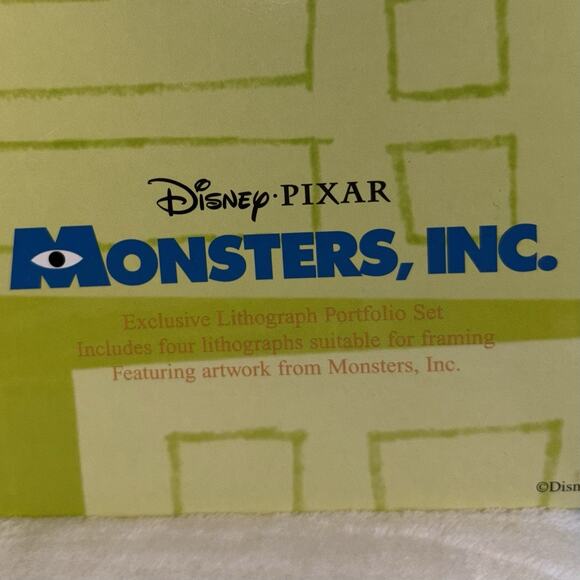 Monsters Inc Disney Store Pixar Exclusive Lithograph Portfolio Set of 4 Prints - Picture 6 of 10
